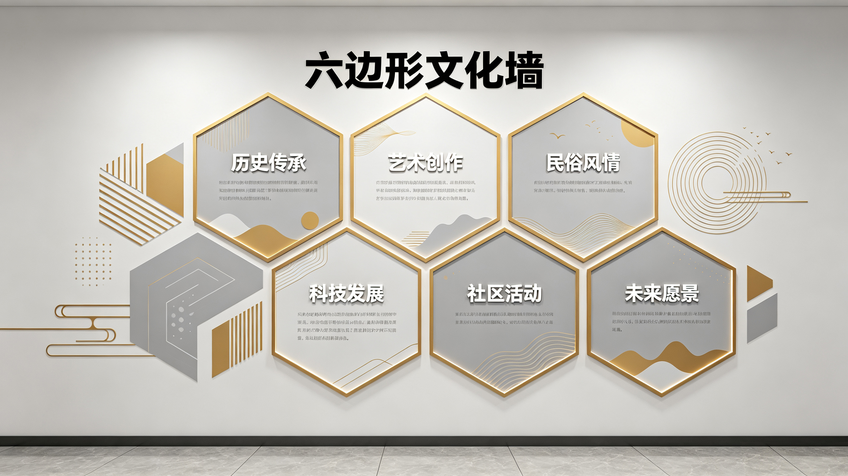 汶川企业文化墙 | 六边形信息美学